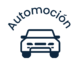 Icono blanco de automóvil utilizado en la sección de logística