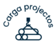 Ícone branco de carga de projetos utilizado na seção de logística.