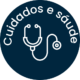 Ícone azul de saúde utilizado na seção de logística.