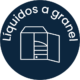 icono azul de líquidos a granel utilizados en la sección de logística
