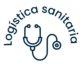 Icono blanco de logística sanitaria utilizado en la sección de logística