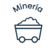 icono blanco de minería utilizado en la sección de logística 